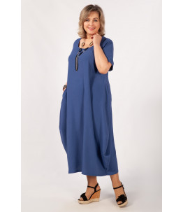 Летнее синее платье в стиле Бохо Арт. 1432