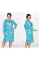Блестящее голубое платье большого размера Арт. 914
