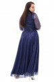Темно синее вечернее платье двойное Арт. 1521