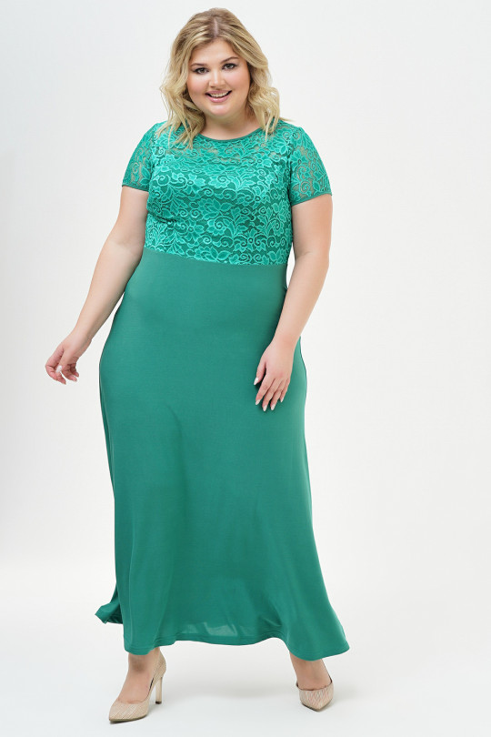 Зеленое вечернее платье большого размера Арт. 1457