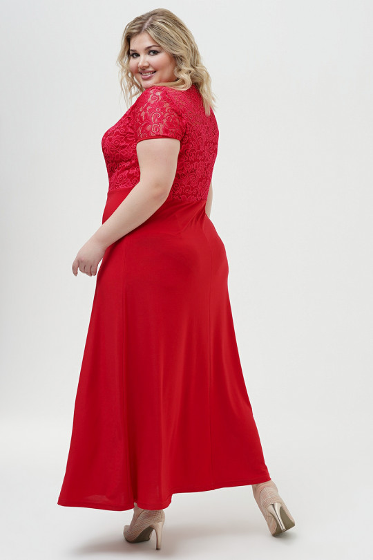 Красное вечернее платье большого размера Арт. 1459