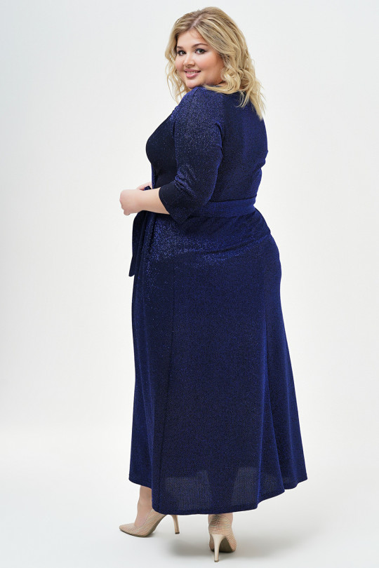 Синее вечернее платье миди Арт. 1462