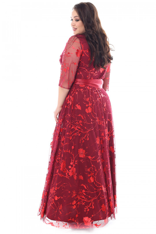 Красное вечернее платье большого размера Арт. 1507