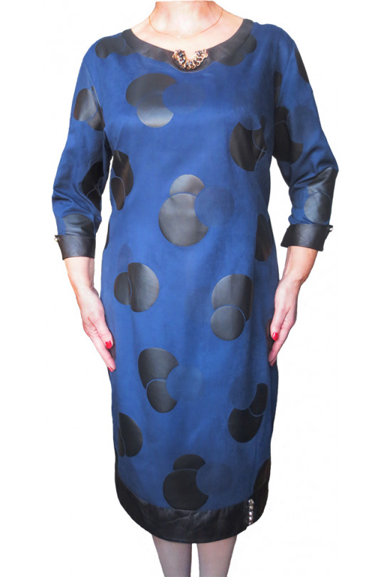Повседневное платье большого размера Синее  Арт. 654